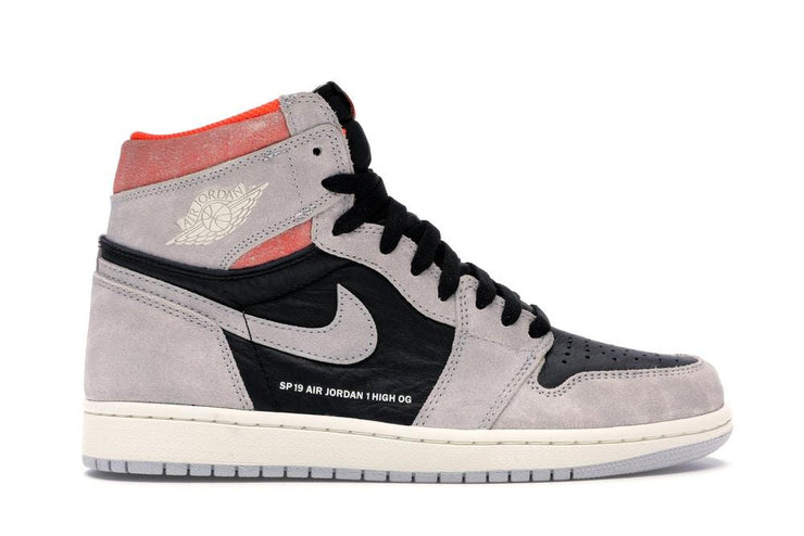 Jordan 1 Retro High Neutral Grey Hyper Crimson